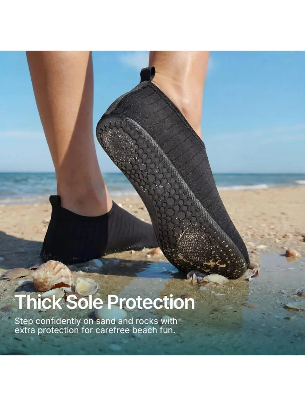 Unisex Black Water Shoes For Quick Dry Aqua Socks Beach Swim Pool River Hiking